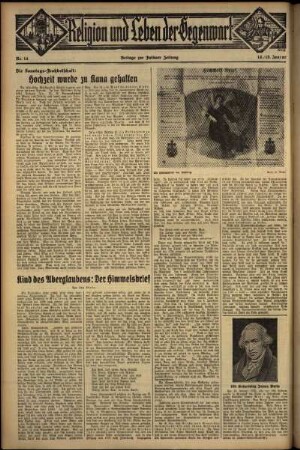 Vierte Ausgabe vom Sonntag, den 19. Januar 1936.