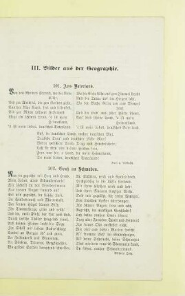 III. Bilder aus der Geographie