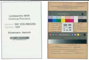 Entnazifizierung Heinrich Kovermann , geb. 24.04.1895 (Kaufmaennischer Angestellter)