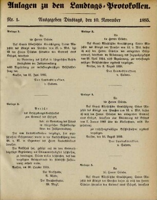 1885: Verhandlungen des Landtags der Fürstentümer Waldeck und Pyrmont / Staat Waldeck Landtag. - Mengeringhausen