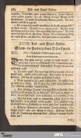 XXVIII. Lob- und Dank-Lieder.