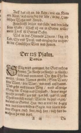 Der 128 Psalm. || Davits. ||