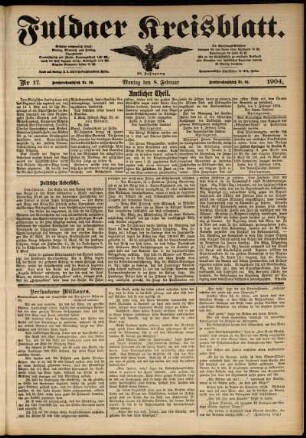 Ausgabe vom Montag, den 08. Februar 1904.