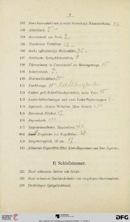 f) Schlafzimmer (Nr. 121-142)