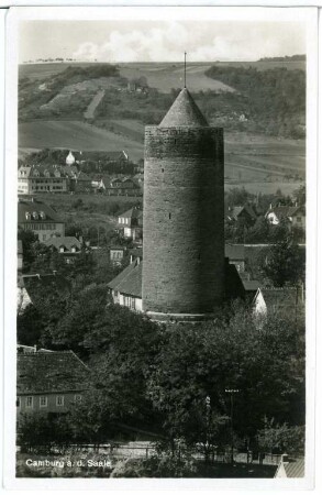 Camburg. Turm, Bergfried der Burg (Ruine) Camburg