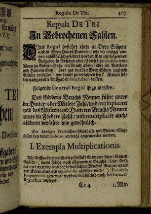 I. Exempla Multiplicationis. - II. Exempla Divisionis.