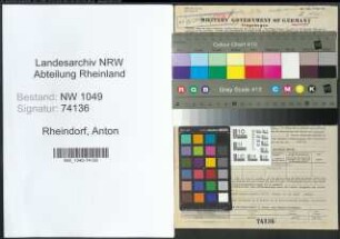 Entnazifizierung Anton Rheindorf , geb. 11.03.1920 ()