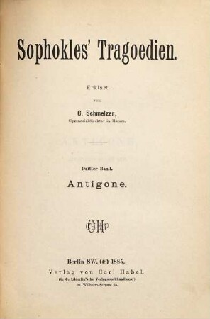 Sophokles' Tragoedien, 3
