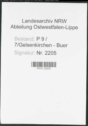 Namensverzeichnis Gelsenkirchen - Buer, Todesfälle