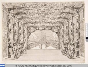 Bühnenbild zu der Oper 'Il fuoco eterno', 2. Bild: Saal des Senats