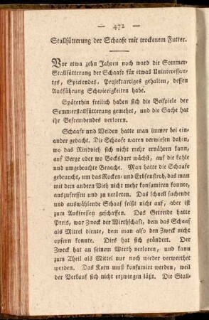 Stallfütterung der Schaafe mit trockenem Futter