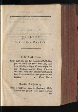 Innhalt des ersten Bandes
