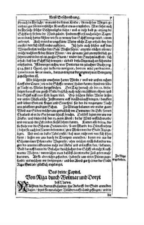 Das dritte Capitel. Von Riga durch Wolmar und Dorpt biß Narva.