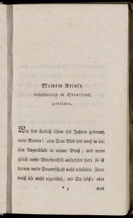 Meinem Reinke, wahrscheinlich in Stralsund, gewidmet