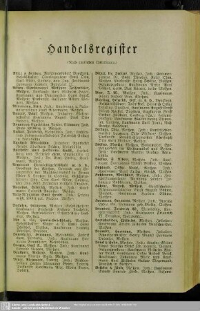 Handelsregister : Alphabetisches Handelsregister