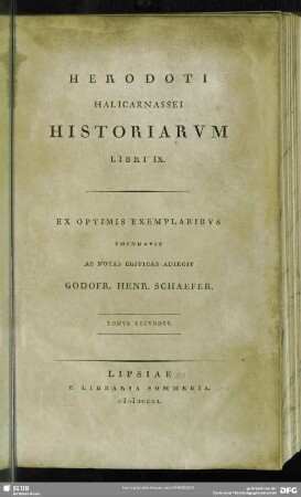 2: Herodoti Halicarnassei Historiarum Libri IX