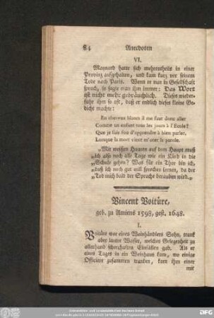 Vincent Voitüre, geb. zu Amiens 1598, gest. 1648.