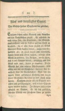 Fünf und dreyßigstes Capitel. Die Gesetze haben Euphem'en gebildelt.