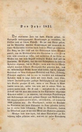 Das Jahr 1851 : Zeitbetrachtungen