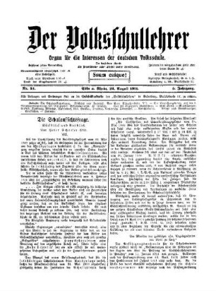 Die Schulaufsichtsfrage : Rückblick und Ausblick ; XIII.