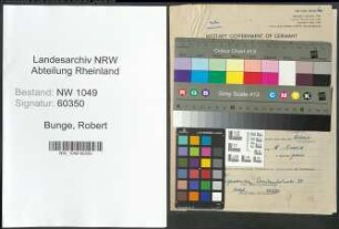 Entnazifizierung Robert Bunge , geb. 05.05.1897 (Justizbeamter)