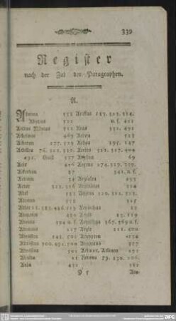 Register nach der Zal der Paragraphen