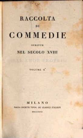 Raccolta di commedie scritte nel secolo XVIII, 2