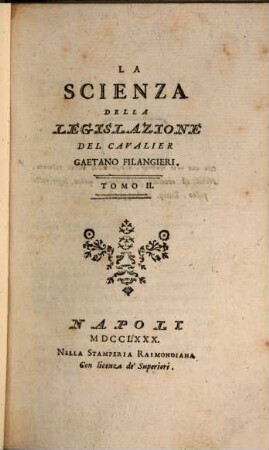 La Scienza della Legislazione, 2