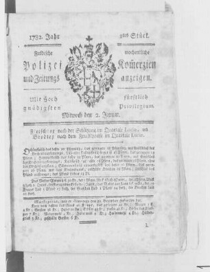 1tes Stück., Ausgabe vom 2. Januar 1782