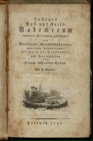 [Stück 1]: Lustiges Post- und Reise-Vademecum. [Stück 1]