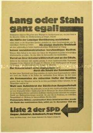 Aufruf der SPD zur Leipziger Stadtverordnetenwahl 1926