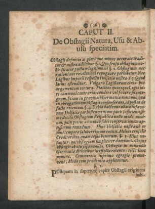 Caput II. De Obstagii Natura, Usu & Abusu speciatim