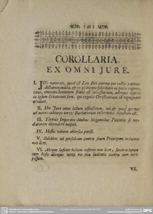 Corollaria. Ex Omni Iure