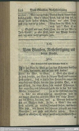 XXI. Vom Glauben, Rechtfertigung und deren Frucht