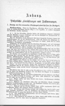 Polizeiliche Bestimmungen
