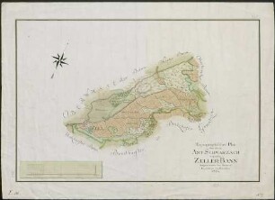 Topographischer Plan über den im Amt Schwarzach liegenden Zeller Bann