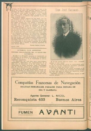 [Necrología de] Don José Salgado