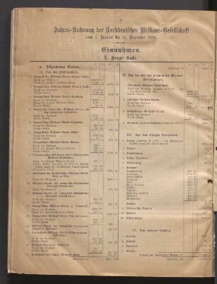 Jahres-Rechnung der Norddeutschen Missions-Gesellschaft