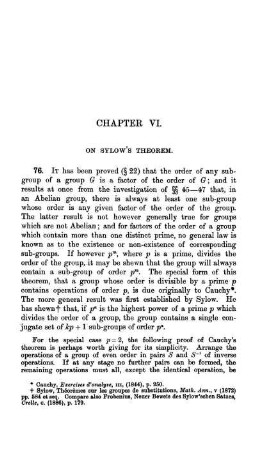 Chapter VI. On Sylow's Theorem.