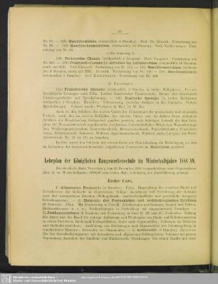 Lehrplan der Königlichen Baugewerkenschule