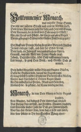 [Als Der Allerdurchlauchtigste Großmächtigste Monarch und Herr Christian der Sechste, ...]