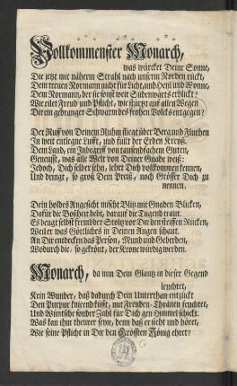 [Als Der Allerdurchlauchtigste Großmächtigste Monarch und Herr Christian der Sechste, ...]