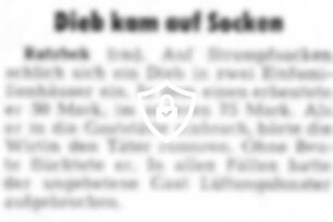 Dieb kam auf Socken