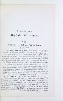 Dritter Hauptteil. Geschichte der Römer