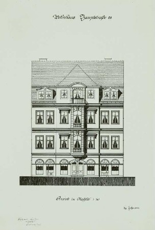 Dresden-Neustadt, Wohnhaus Hauptstraße 22, 1696, Ansicht der Straßenfront