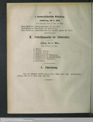 J. Schulanfang