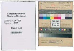 Entnazifizierung Franz Butz , geb. 24.04.1903 (Postschaffner)