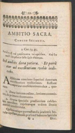 Ambitio Sacra. Concio Secunda.