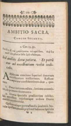 Ambitio Sacra. Concio Secunda.