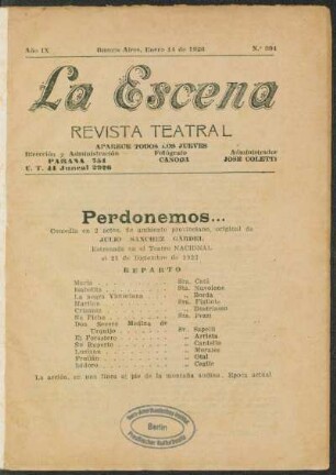 Perdonemos... : comedia en dos actos, de ambiente provinciano